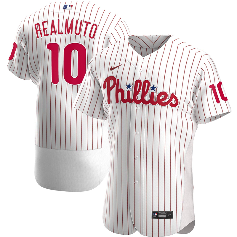 2020 MLB Men Philadelphia Phillies JT Realmuto Nike White Home 2020 Authentic Player Jersey 1->customized mlb jersey->Custom Jersey